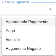 Status de operação e pagamento