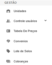 Caminho para Cobranças no menu