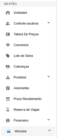 Caminho para Veículos no menu
