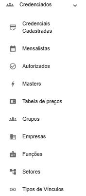 Caminho para Credenciados no menu